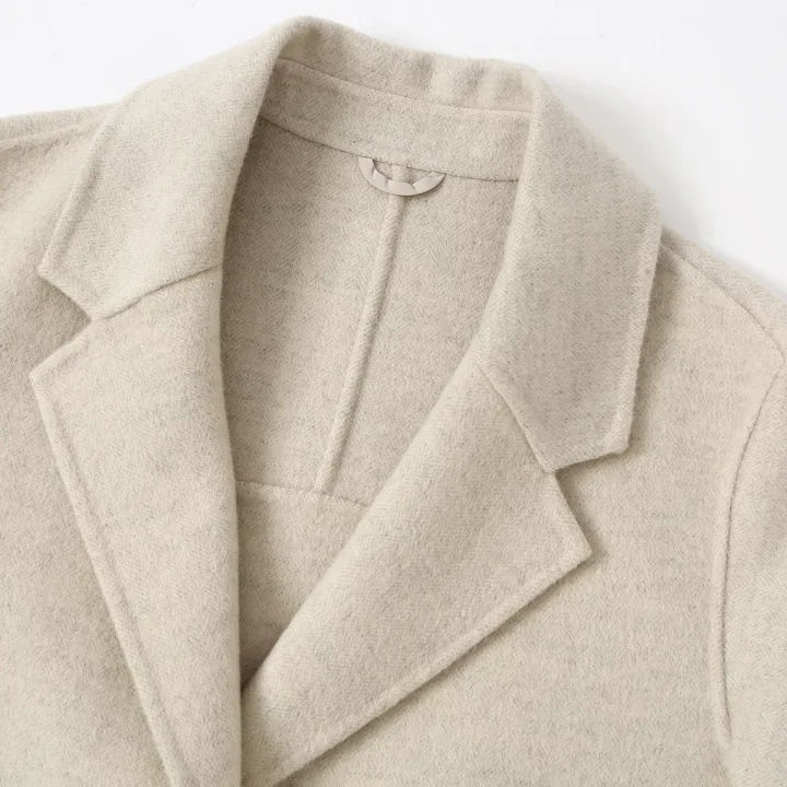 韩版时尚中长款双面呢大衣